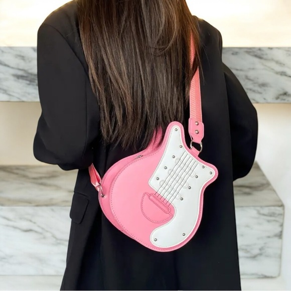 Pink Electric Guitar Crossbody Bag - Picture 8 of 10